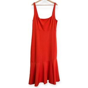NWT Anthropologie Ariana Square Neck Asymmetrical Ruffle Hem Dress Womens XL